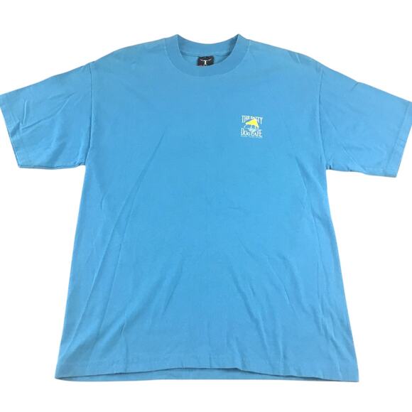 Salty Dog Cafe T-Shirt Aqua Teal Classic Yellow Hat Logo Med - Picture 1 of 3